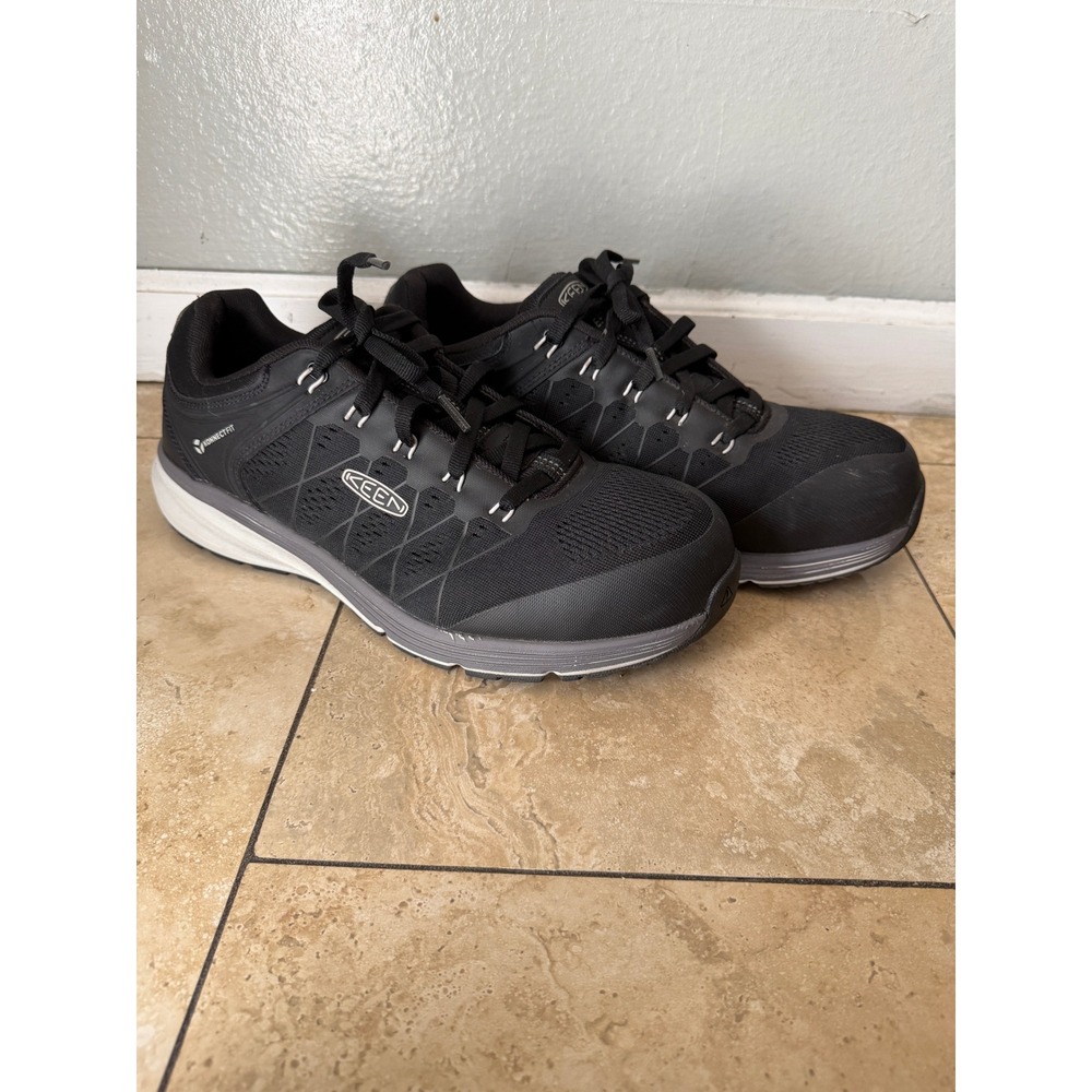 KEEN Utility Vista Energy ESD Mens 12D Black Work Shoes Carbon Fiber Toe Safety